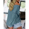 Imily Bela  Womens Off The Shoulder Top Long Bell Sleeve Blouse Loose Fit - 3 of 4