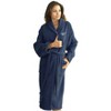 Linum Home Textiles 100% Turkish Cotton Unisex Personalized Herringbone Midnight Blue Bathrobe in White Chancery Font - 2 of 2