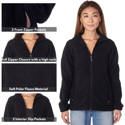 Женские куртки Alpine Swiss Jane Womens Full Zip Soft Polar Fleece Jacket BLK MED — фото 3