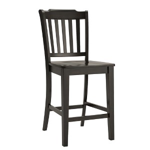 South Hill Slat Back 24 in. Counter Chair (Set of 2) - Antique Black - Inspire Q