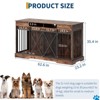 63'' Extra Large Double Dog Crate with Removable Divider, Heavy Duty Dog Kennel Furniture with 2 Drawers, Indoor Pet Cage TV Stand for 2 Pets, Brown - 3 of 4
