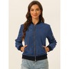 Allegra K Women's Bomber Jacket Casual Lightweight Zip-Up with Pockets - 3 of 4