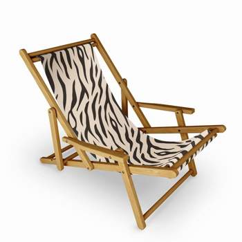 Avenie Tiger Stripes Sling Chair - Cream - Deny Designs