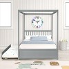 NicBex Full Size Canopy Bed with Twin Trundle,Wood Platform Bed Frame with Headboard for Adults,Boys,Girls - 4 of 4