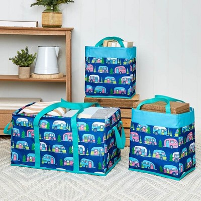 The Lakeside Collection Everyday Storage Bin Set 3 Pc. - Strawberry Field