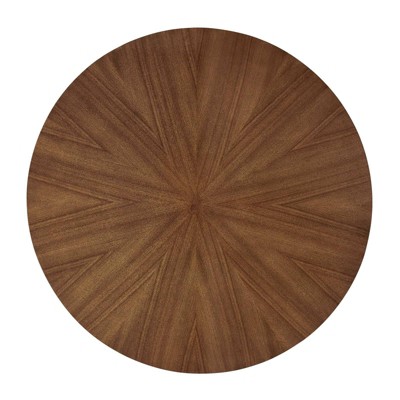 Crossroads 47" Round Walnut Grain Pedestal Dining Table