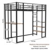 SeaCamel Kids Youth Iron Frame Loft Bed with L-Shaped Desk - Double-Sided Stairs & Railings, Space-Saving - 3 of 4