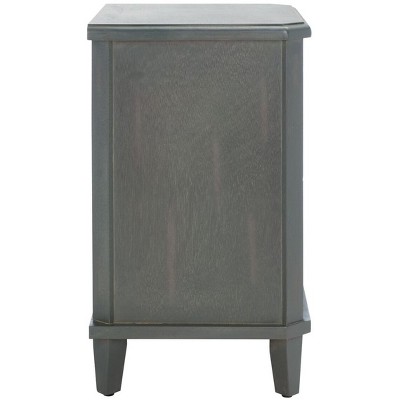 Transitional Ash Grey Elm Wood End Table with 3 Drawers
