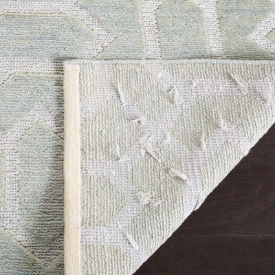 Santa Fe Light Grey 6' x 9' Hand-Knotted Wool Geometric Rug