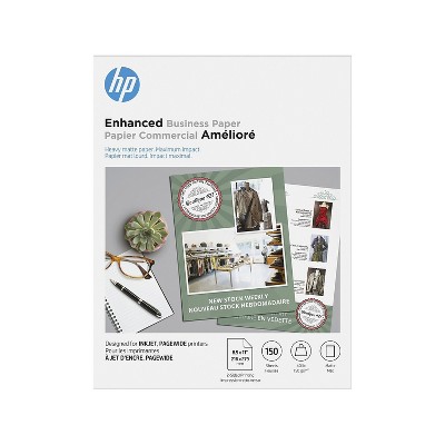 HP Enhanced Business Inkjet 8.5" x 11" Multipurpose Paper 40 lbs. 150 Sheets/Pack (9ZE20A)