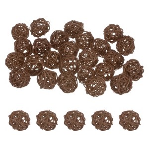 Unique Bargains Wicker Rattan Decorative DIY Crafts Balls 1.2 Inch 25 Pcs - 1 of 4