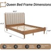 RISOKEYS Wood Bed Frame , Platform Bed Frame with Upholstered Tufted Headboard , 10 Wooden Slats Support , No Box Spring Needed - 3 of 4