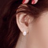 EVERLY JEWELRY | Sterling Silver 6.5-7mm Cultured Freshwater Pearl and Diamond Accent Swirl Stud Earrings - 4 of 4