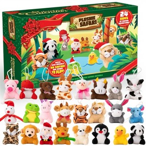Joyfy 2025 Christmas Advent Calendar – 24 Days Mini Plush Stuffed Animal Set for Kids Gift - 1 of 4