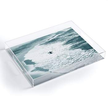 Henrike Schenk - Travel Photography Blue Beach Umbrellas Photo Small  Acrylic Tray - Deny Designs