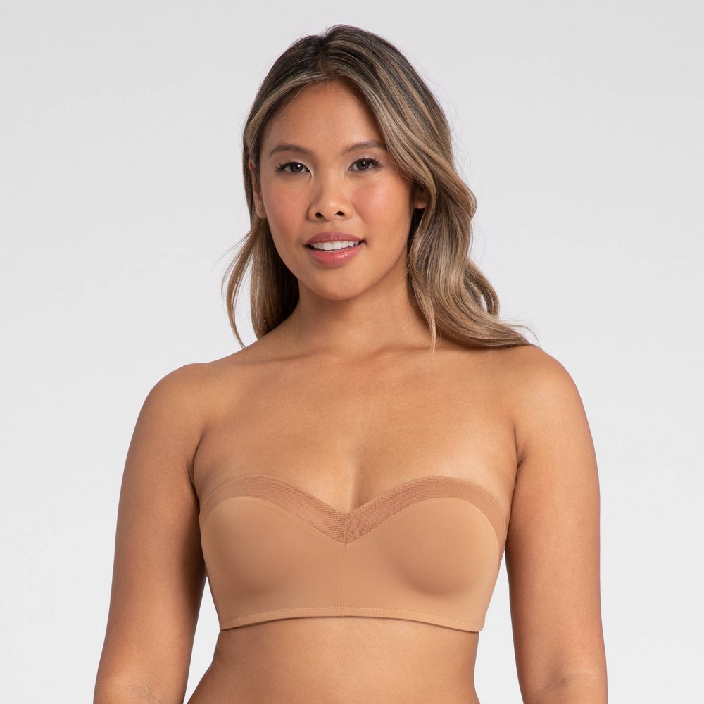 All.You. LIVELY Women's No Wire Strapless Bra - Warm Oak 34DD