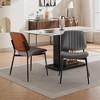 Akoasm Set of 2 Modern Faux Leather Upholstered Dining Chairs with Backrest & Metal Legs-Gray - 3 of 4