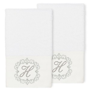 Linum Home Textiles 100% Turkish Cotton MONICA 2PC Embellished Hand Towel Set - 1 of 1