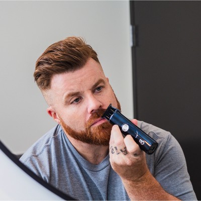 Beard Club T-Blade Beard Edger Trimmer: Battery Powered, For All Hair Types, With 5 Pieces