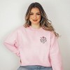 Simply Sage Market Women's Graphic Sweatshirt Embroidered Pink Bouquet - 2 of 4
