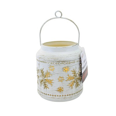Christmas Metal Winter Lantern Gold Crest Distributing  -  Flameless Candles