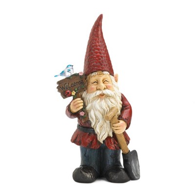 8" Polyresin Solar Welcome Garden Gnome - Zingz & Thingz