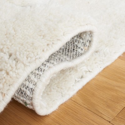 Ivory and Gray Hand-Knotted Wool Area Rug