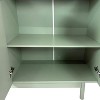Okak Functional Sideboard Buffet, Intaglio Storage Cabinet with 4 Doors & Pine Legs, Coffee Bar Cabinet for Kitchen Living Room Bedroom - 4 of 4