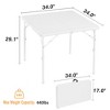 34" Portable Folding Table, Heavy Duty Fold in Half Utility Table with Handle, Square Outdoor Dining Table for Picnic Party Camping and Party - 2 of 4