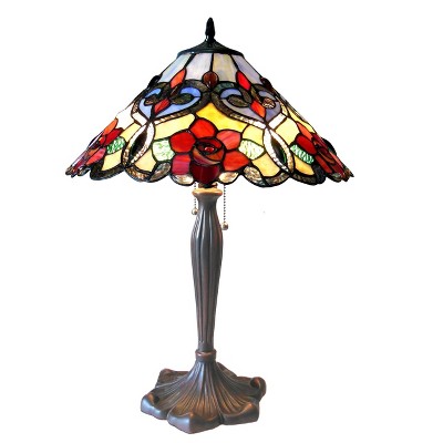 Chloe Lighting Lindsay Tiffany-style 2 Light Rosestable Lamp 17" Shade