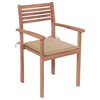 vidaXL Patio Chairs 2 pcs with Beige Cushions Solid Teak Wood - 2 of 4