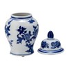 Sagebrook Home 10" Temple Jar with Lid - Ceramic White and Blue Chinoiserie Floral Stoneware for Home, Office - 2 of 4