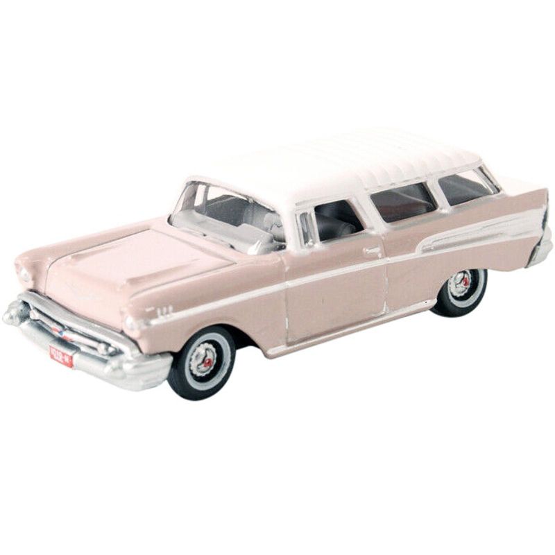 1957 Chevrolet Nomad Dusk Pearl Pink with Imperial Ivory Top 1/87 (HO) Scale Diecast Model Car by Oxford Diecast, 2 of 4