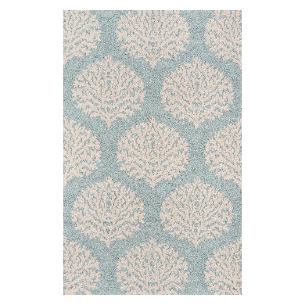 2'x3' Damask Hooked Accent Rug Blue - Momeni
