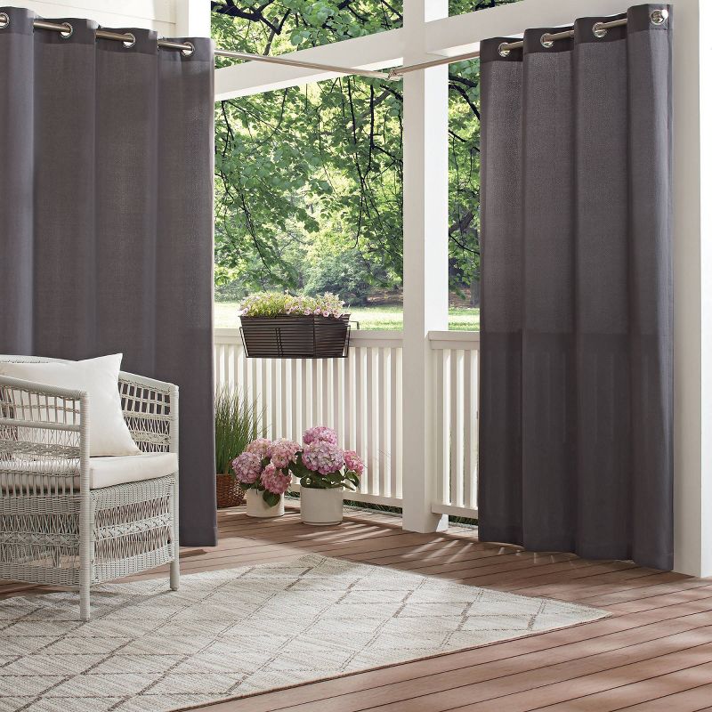Hampton Solid Outdoor Room Darkening Curtain Panel - Waverly Sun N Shade, 3 of 12