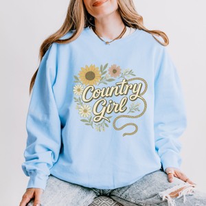 Country Girl Rope Watercolor  - Womens Lightweight Garment Dyed Sweatshirt - 1 of 3