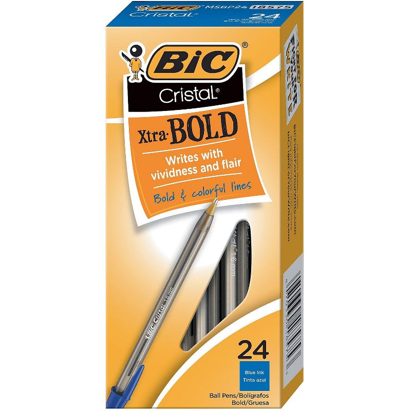 BIC Cristal Ballpoint Stick Pens Bold Point Blue Ink 897512, 4 of 6