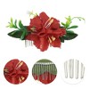 Unique Bargains Women's Styling Simulated Flowers Hair Clip Comb 1 Pc - 3 of 4