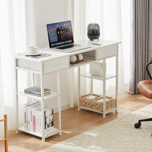 Okak 32/48IN Industrail Computer Desk with Side Bag, Standing Desk with Storage Drawers and Headphone Hook, Office Desks for Study, Living Room - 1 of 4