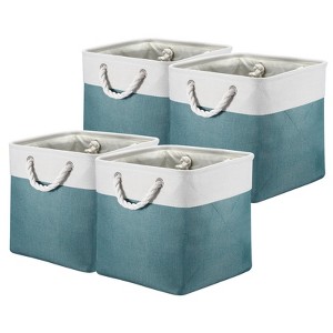 Unique Bargains Collapsible Fabric With Handles Organizing Storage Baskets 4 Pcs - 1 of 4