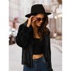Seta T Women's Fashion Long Sleeve Faux Fur Fluffy Notch Lapel Cropped Jacket - 2 of 4