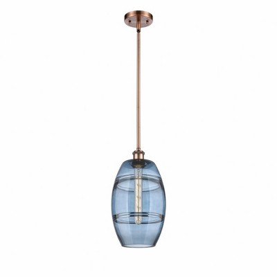 Vaz - 1 Light Stem Hung Mini Pendant In Industrial Style-9.88 Inches Tall and 8 Inches Wide