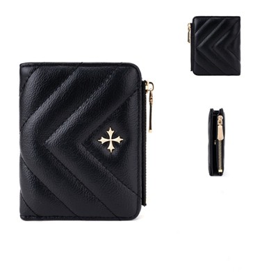 FATMOON Small Wallet for Women - Leather Credit Card Holder, Compact Bifold Purse for Everyday & Travel,ID Window Zip Pocket Wallet