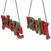 Northlight 9.5" Red and Green Hanging "Believe' and "Dream" Christmas Wall Decoration 9.5" - 3 of 4