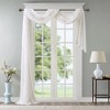 Diamond Pattern Tassel Trim Draping Window Valance, Lightweight Fabric Soft Sheer Valance for Elegant Decor Style - 2 of 4