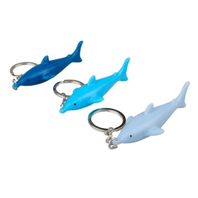 12ct Party Favor Shark Key Chains Blue/Silver - Spritz&#8482;