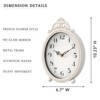 Aoibox Vintage Table Clock on Stand, French Rustic Style Antique White Mantel Clock for Living Room, Farmhouse, Bedroom, Desk, Shelf, Gift - 2 of 4