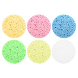 Unique Bargains Reusable Facial Sponges 2.36"x0.31" 6 Pcs - 1 of 4