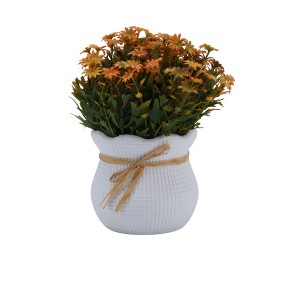 Unique Bargains Artificial Plants Flower Bud Vase Plastic 3.43"x3.43"x7.48" 1 Pc - 1 of 4