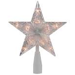Northlight 7.25" Clear 5-Point Star Traditional Christmas Tree Topper- Clear Lights